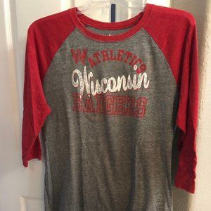 Ladies Univ of Wisc Raglan Sleeve Gameday Shirt